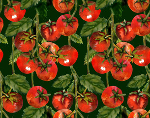 Tomatoes seamless pattern
