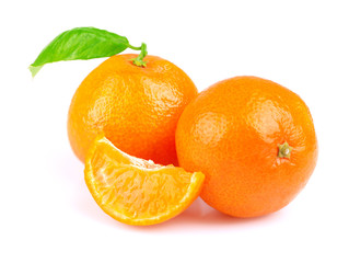 Tangerines isolated on white