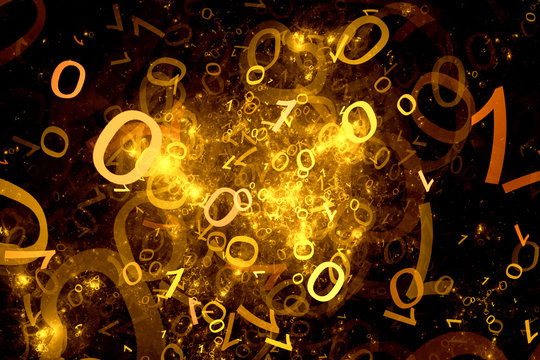 Abstract orange digit background