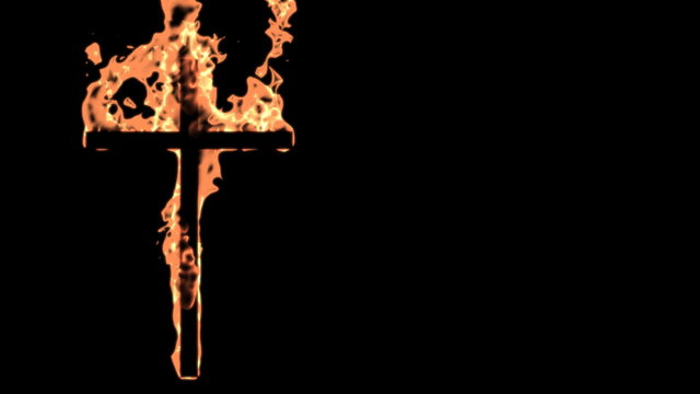Burning christian cross.