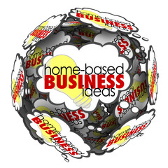 Home Based Business Thought Cloud Sphere Brainstorming Ideas