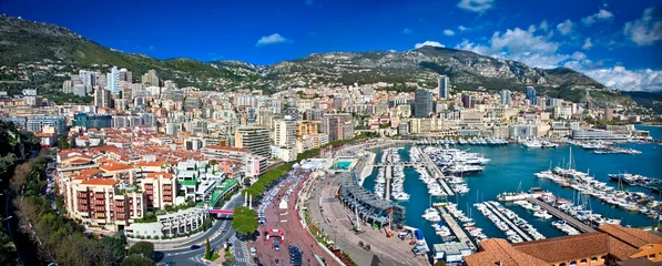 Gordijnen Panoramisch uitzicht op Monte Carlo in Monaco. © Aleksandar Todorovic