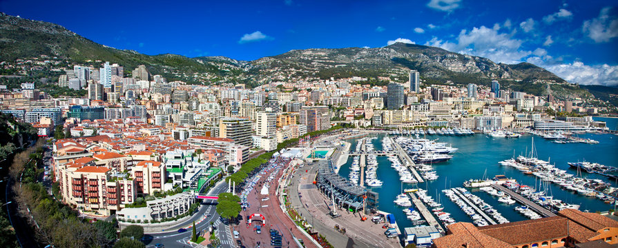 Panoramic view of Monte Carlo in Monaco.
