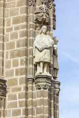 Fototapeta na wymiar Person statue decorating the Cathedral of Toledo