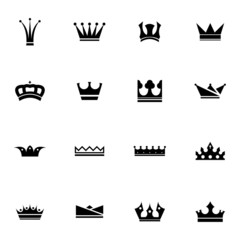 Vector black  crown  icons set © skarin