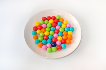 Gum Balls on the Plate.