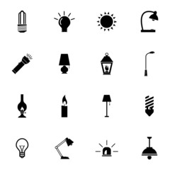 Vector black light icons set