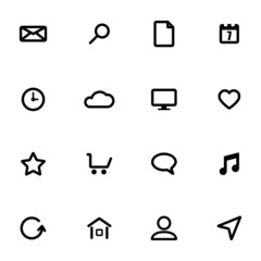 Vector black  universal  icons set