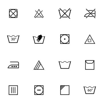 Vector black  washing    icons set