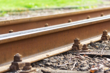 Eisenbahnschienen Schienen Gleis Schienenstuhl