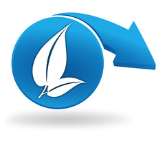 végétal sur bouton bleu