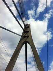 Obraz premium Cable-stayed bridge in Kiev