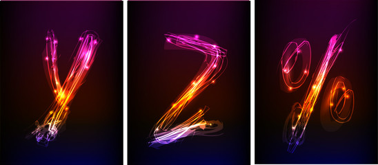 neon alphabet