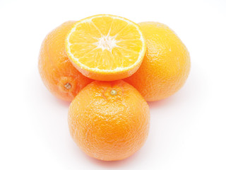 tangerine on white background
