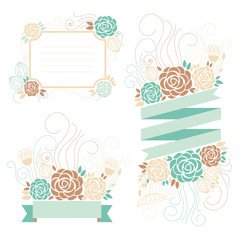 romantic frame, floral design