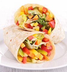 tortilla wrap with vegetables