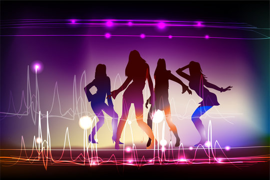 neon girls dancing
