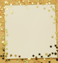 Blank letter with stars on gold background
