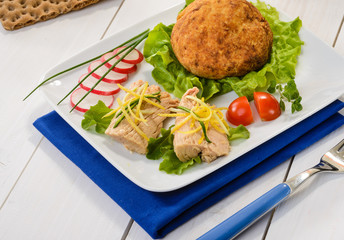 Polpetta e filetto di tonno