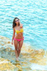 Obraz premium Pink bikini sexy woman