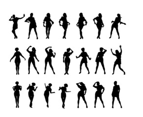 Dancing girls silhouettes 