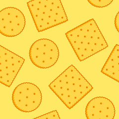 Crispy Crackers seamless texture in yellow color.