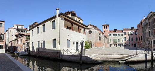 Naklejka na ściany i meble Square (campo) and the Temple of San Zan Degola. Venice
