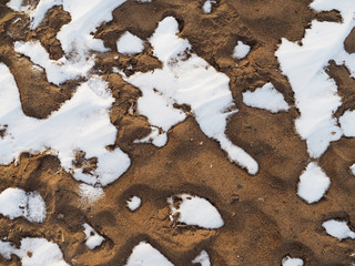 snow and sand. background