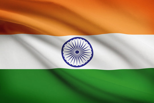 Series of flags. Federal Parliamentary Republic of India.