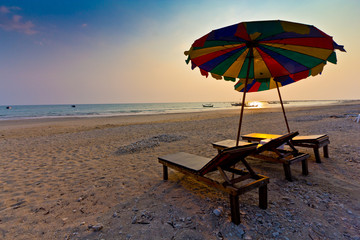 phuket evening light on the beach clear sky