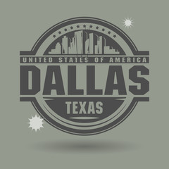 Stamp or label with text Dallas, Texas inside, vector
