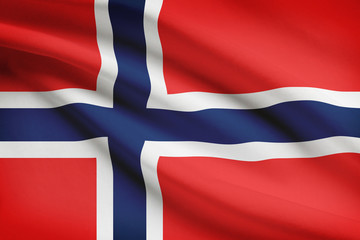 Fototapeta premium Series of ruffled flags. Kingdom of Norway.