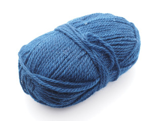 tangle with woolen threads on a white background