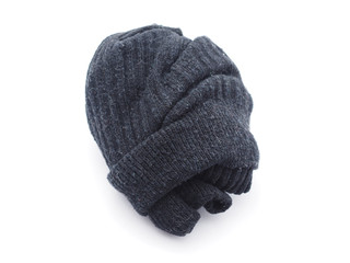 crumpled socks on white background