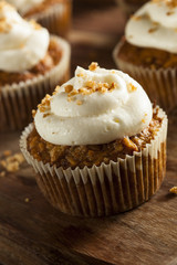 Homemade Carrot Cupcakes with Cream Cheese Frosting