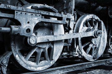 wheel old steam locomotive
