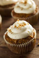Homemade Carrot Cupcakes with Cream Cheese Frosting