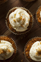 Homemade Carrot Cupcakes with Cream Cheese Frosting