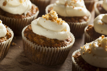 Homemade Carrot Cupcakes with Cream Cheese Frosting