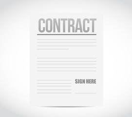 sign here contract paper illustration design