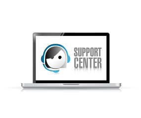 laptop support center illustration design