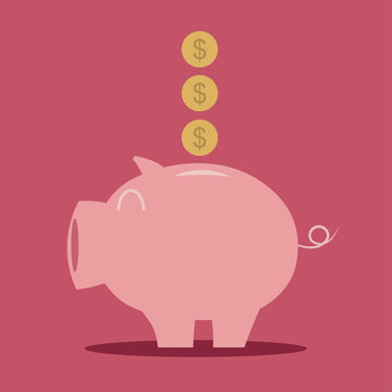 Piggy bank  saving money  Vector illustration EPS10