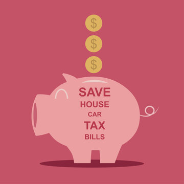 Piggy bank  saving money  Vector illustration EPS10