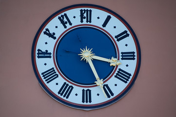 Particular of Regensburg clock tower