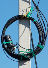 Electrical post with wires