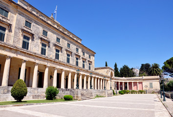 Fototapeta na wymiar Palace in Corfu Town, Greece, Europe
