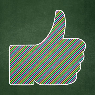 Social network concept: Thumb Up on chalkboard background