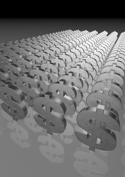 Dollars in lines - 3d illustration