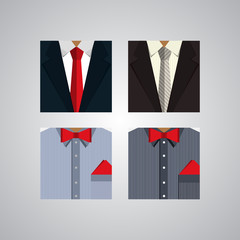 Flat icons for formal wear