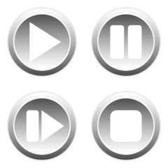 Play, pause, stop, forward buttons set